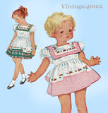 McCall 1418: 1940s Cute Toddler Girls Embroidered Dress Vintage Sewing Pattern