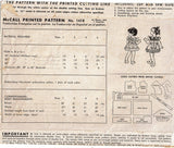 McCall 1418: 1940s Cute Toddler Girls Embroidered Dress Vintage Sewing Pattern - Back of Envelope