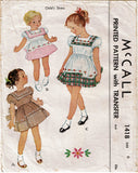 McCall 1418: 1940s Cute Toddler Girls Embroidered Dress Vintage Sewing Pattern - Size 6