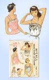 1940s Vintage McCall Sewing Pattern 1423 Misses Embroidered Camisole Size 30 B