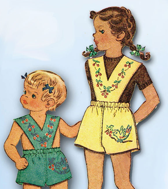 1940s Original Vintage McCall Pattern 1462 Toddler Sun Suit or Boxer Shorts Sz4 - Vintage4me2