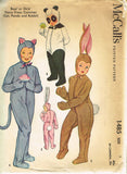 1950s Vintage McCall's Sewing Pattern 1485 Uncut Boys Girls Animal Costume Sz 4