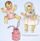 1940s Original Vintage McCall Pattern 1493 Rare 15in Dy-Dee Baby Doll Clothes