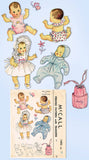1940s Original Vintage McCall Pattern 1493 Rare 15in Dy-Dee Baby Doll Clothes