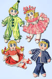 1940s Vintage McCall Sewing Pattern 1502 15 In Boy and Girl Sock Dolls & Clothes - Vintage4me2