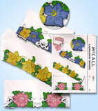 1940s Vintage McCall Embroidery Transfer 1511 Uncut Cutwork Floral Pillowcases