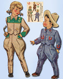 1940s Vintage McCall Sewing Pattern 1519 Toddlers Western Suit w Jodhpurs Size 4 -Vintage4me2