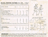 1950s Vintage McCall Sewing Pattern 1528 Toddler Girls 2 Piece Sun Suit Size 6