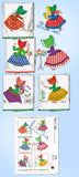 1950s VTG McCall Embroidery Transfer 1558 Uncut Applique Sun Bonnet Tea Towels