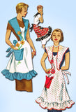 1950s Vintage McCalls Sewing Pattern 1578 Uncut Flower Pot Full Bib Apron
