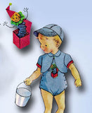 McCall's 1599: 1950s Toddlers Sun Suit Jacket & Cap Sz 3 Vintage Sewing Pattern