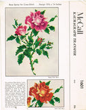 1950s Original Vintage McCall Embroidery Transfer 1601 Uncut Rose Spray Picture