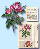 1950s Original Vintage McCall Embroidery Transfer 1601 Uncut Rose Spray Picture