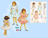 1950s Vintage McCalls Sewing Pattern 1605 Toddler Girls Ruffled Pinafore Dress 2