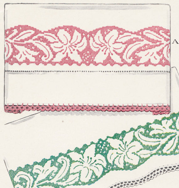 1950s VTG McCall Embroidery Transfer 1607 Uncut X-Stitch Floral Pillowcases - Vintage4me2