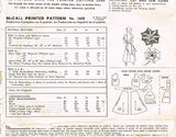 1950s Vintage McCall Sewing Pattern 1608 Misses Button On Apron Dress Sz 16 34 B