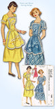 1950s Vintage McCall Sewing Pattern 1608 Misses Button On Apron Dress Sz 16 34 B