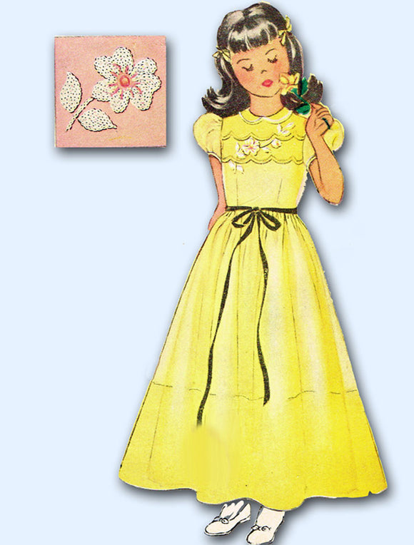 1950s Vintage McCall Sewing Pattern 1610 Toddler Girls Sheer Dress or Gown Sz 4 - Vintage4me2
