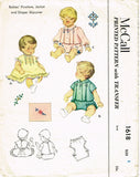 1940s Vintage McCall Sewing Pattern 1618 Babys Heirloom Pinafore & Diaper Cover