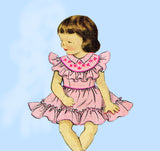 1950s Vintage McCalls Sewing Pattern 1622 Toddler Girls Clover Dress Size 2