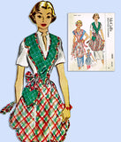 1950s Vintage McCall's Sewing Pattern 1635 Stunning Misses Apron Fits All