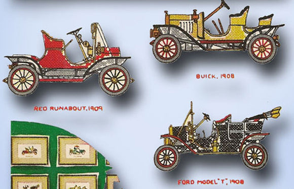 McCall 1636: Vintage Embroidery Transfer Antique Cars for  Pictures or Pillow tops