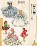 1950s Vintage McCall Sewing Pattern 1653 Cute 7 Inch Marcie Doll Clothes Set