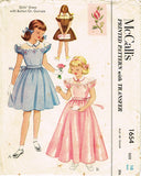 1950s Original Vintage McCall Pattern 1654 Girls Flower Girl Dress or Gown Sz 10