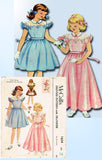 1950s Original Vintage McCall Pattern 1654 Girls Flower Girl Dress or Gown Sz 10