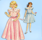 1950s ORIG Vintage McCall Sewing Pattern 1654 Toddler Girls Dress or Gown Size 4