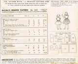 1950s Vintage McCalls Sewing Pattern 1655 Little Girls Bolero Dress Size 10 28B