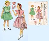 1950s Vintage McCalls Sewing Pattern 1655 Little Girls Bolero Dress Size 10 28B