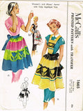 McCalls 1665: 1950s Charming Misses Tulip Apron Fits All Vintage Sewing Pattern