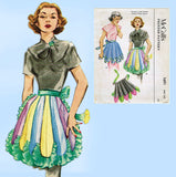McCall 1691: 1950s Misses Uncut Flower Petal Apron Fits All Vintage Sewing Pattern