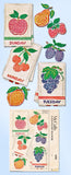 1950s Vintage McCall Embroidery Transfer 1698 Uncut DOW Fruit Ranch Tea Towels