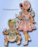 McCall 1704: 1950s Uncut Baby Dress & Bonnet Size 1 Vintage Sewing Pattern