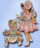 McCall 1704: 1950s Uncut Baby Dress & Bonnet Size 1 Vintage Sewing Pattern