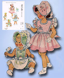 McCall 1704: 1950s Uncut Baby Dress & Bonnet Size 1 Vintage Sewing Pattern