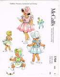 McCall 1704: 1950s Uncut Baby Dress & Bonnet Size 1 Vintage Sewing Pattern