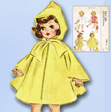 1950s Original Vintage McCalls Sewing Pattern 1706 Rare 21in Toni Doll Clothes