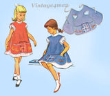 1950s Vintage McCalls Sewing Pattern 1712 Uncut Girls Tic Tac Toe Apron Size 6