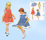 1950s Vintage McCalls Sewing Pattern 1712 Uncut Girls Tic Tac Toe Apron Size 6