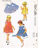 1950s Vintage McCalls Sewing Pattern 1712 Uncut Girls Tic Tac Toe Apron Size 6