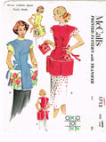 1950s Vintage McCalls Sewing Pattern 1713 Uncut Tic Tac Toe Apron Sz Large - Vintage4me2