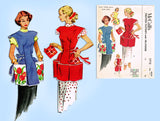 1950s Vintage McCalls Sewing Pattern 1713 Misses Tic Tac Toe Apron Sz Med