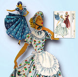 1950s Vintage McCall's Sewing Pattern 1759 Uncut Colonial Costume Dress Sz 32 B - Vintage4me2