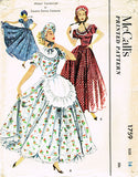 1950s Vintage McCall's Sewing Pattern 1759 Uncut Colonial Costume Dress Sz 32 B - Vintage4me2