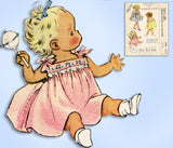 1950s Vintage McCalls Sewing Pattern 1769 Uncut Baby Girls Dress Fits Size 1-3