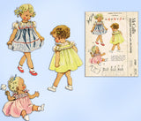 1950s Vintage McCalls Sewing Pattern 1769 Uncut Baby Girls Dress Fits Size 1-3