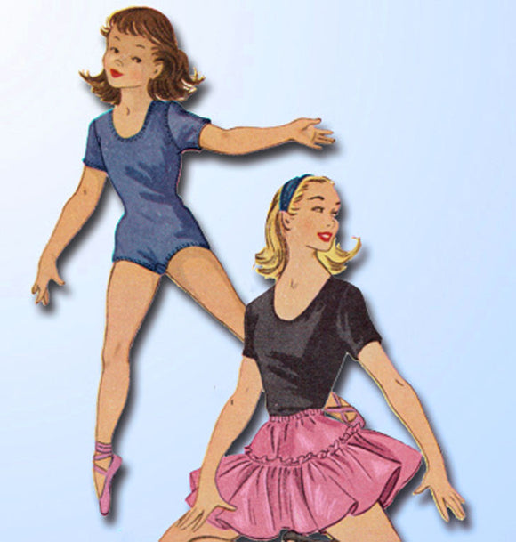 1950s Vintage McCalls Sewing Pattern 1776 Girls Capezio Dance